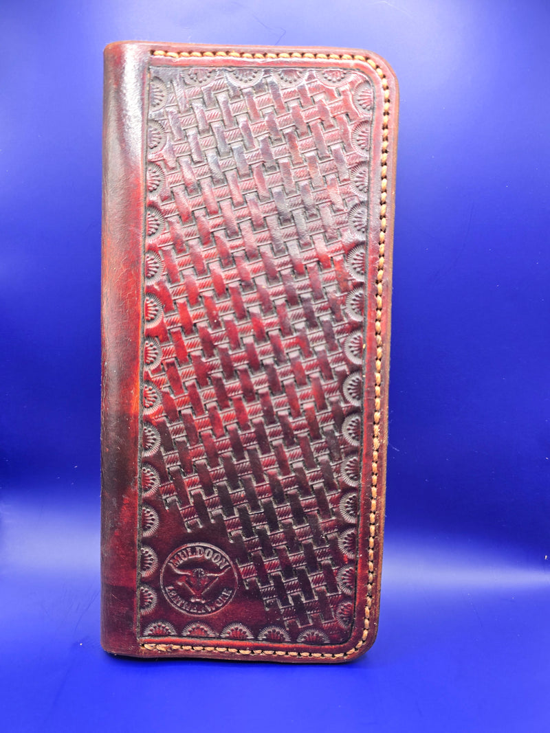 Hand tooled biker wallet
