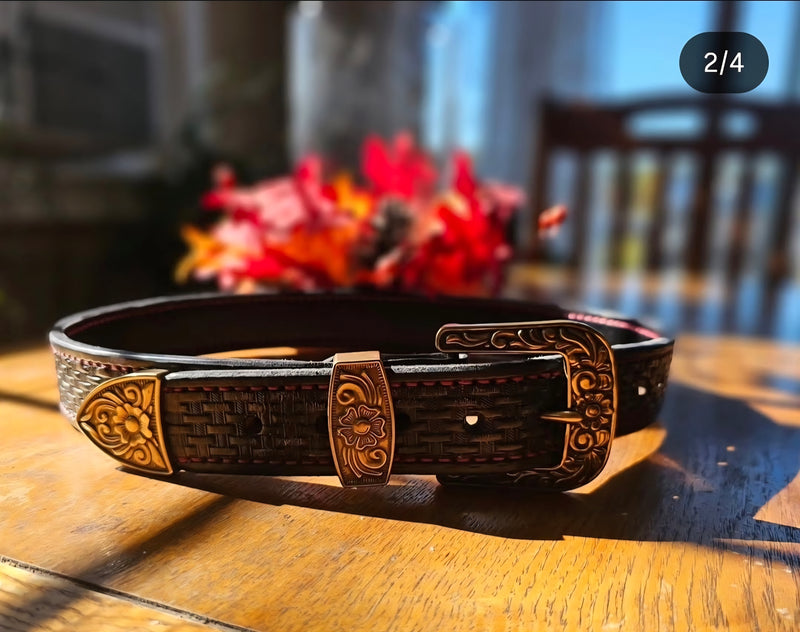 Hand tooled belt