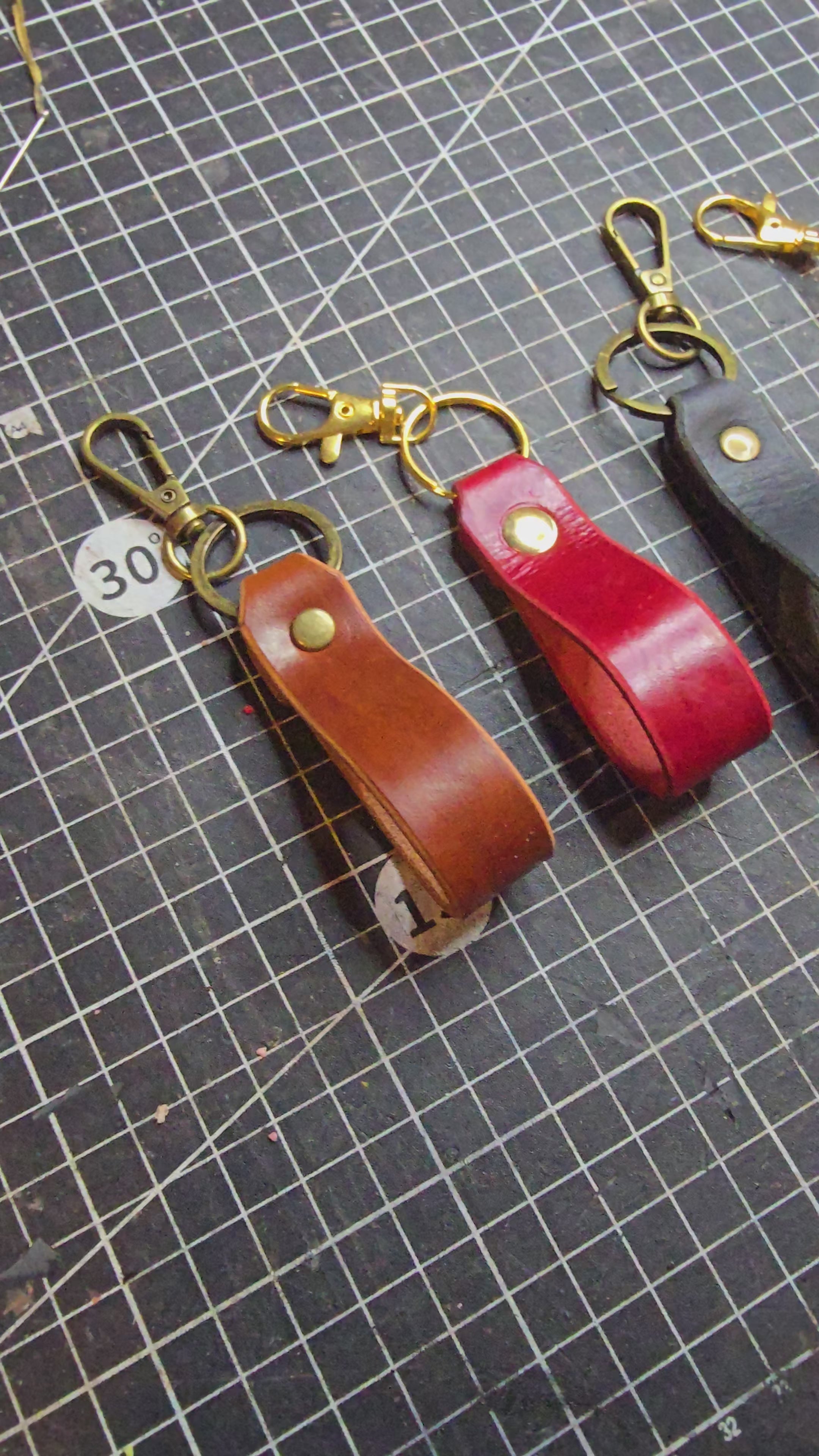 Leather keychains